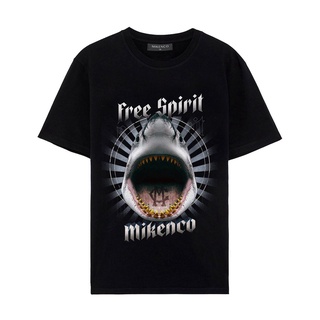 Áo MIKENCO chính hãng in Cá Mập Free Spirit 5D giá rẻ chất cotton phong cách châu âu, áo thun tay lỡ cổ tròn auth MK2