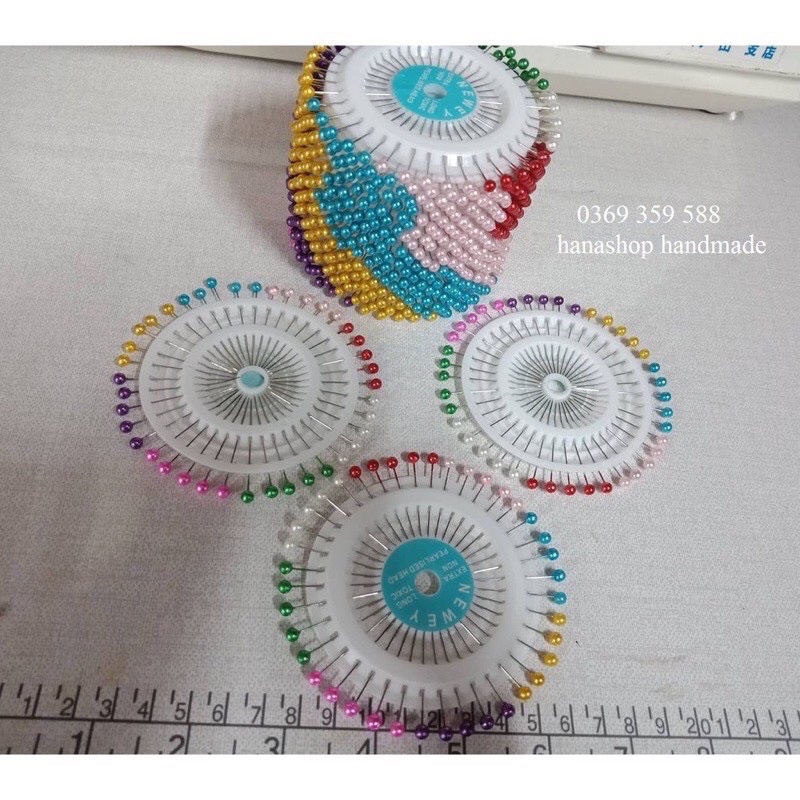 Vỉ 40  gìn đầu hạt tròn dùng cố định vả, làm đồ hanmade