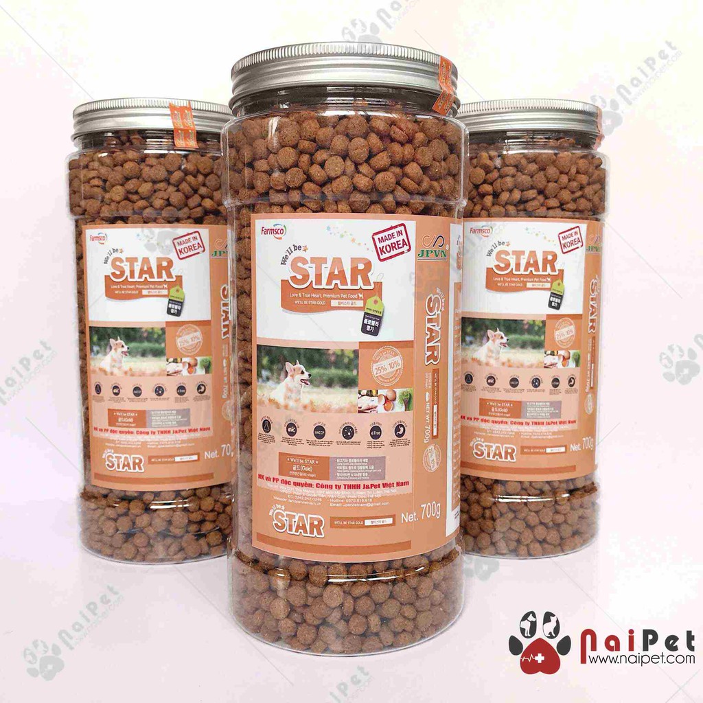 Thức Ăn Hỗn Hợp Cho Chó We’ll Be Star Gold Hộp 700g