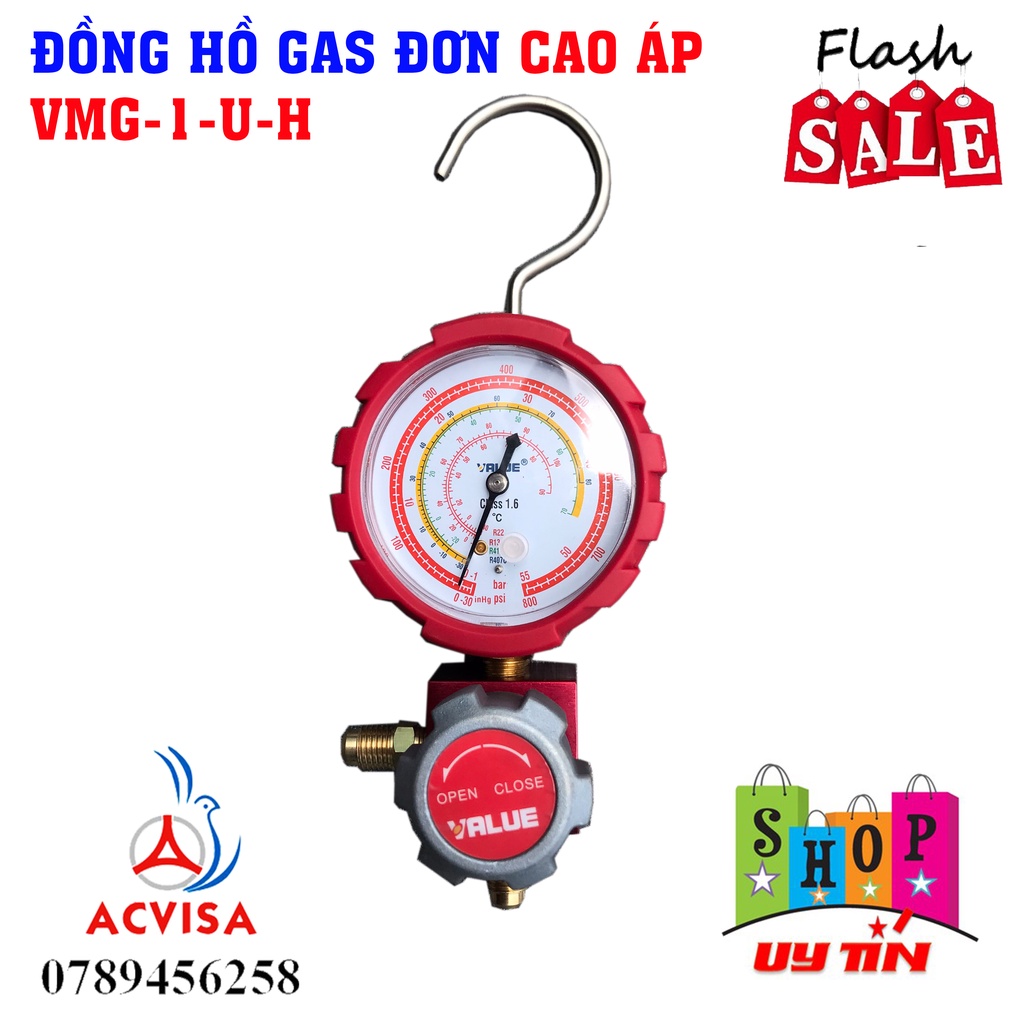 Đồng hồ đo nạp gas đơn hãng VALUE Cao áp - Hạ áp VMG-1-U-H VMG-1-U-L AC
