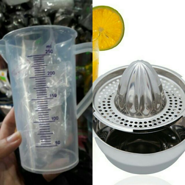 combo 2 ca đông100 ml 500ml ,1 vắt cam inox