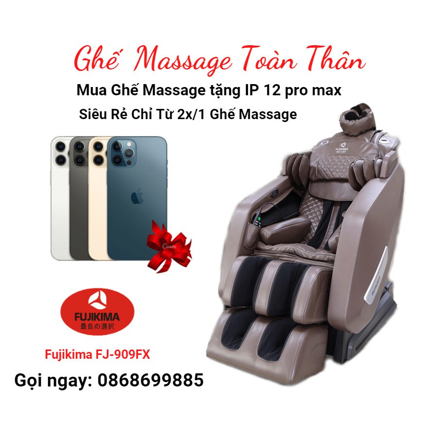 [Công nghệ 5D] FUJIKIMA FJ 909fx Ghế Massage toàn thân SỊN NHẬT BẢN  - Có Mát xa ĐẦU RIẾNG