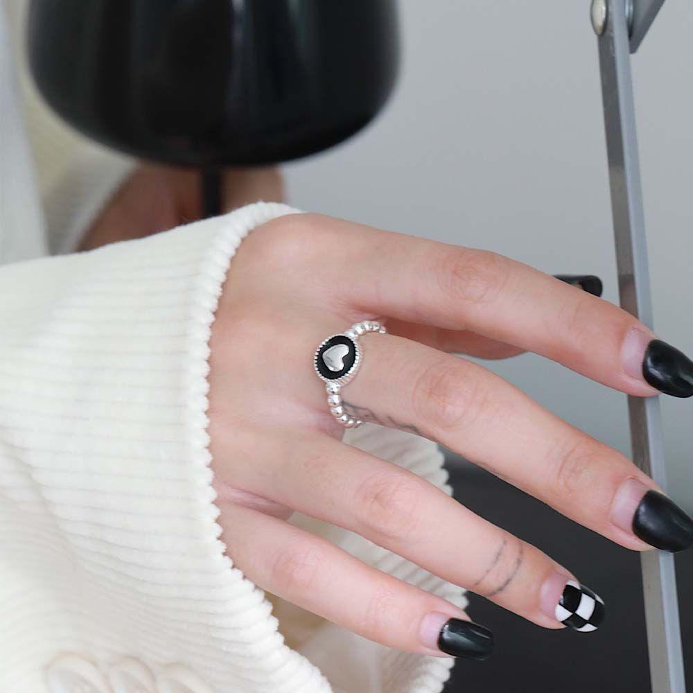 MXGOODS Nhẫn Hình Trái Tim Phong Cách Hip Hop Cho Nữ