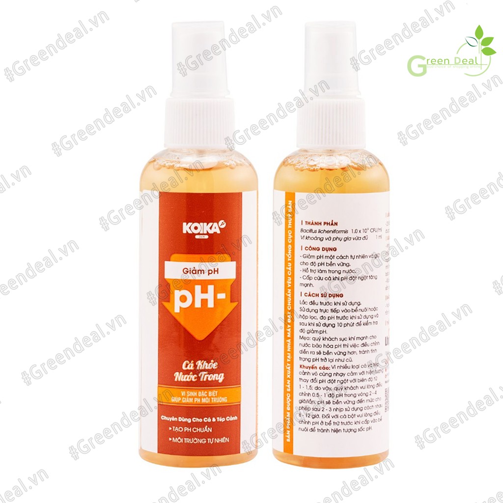KOIKA - Giảm pH  | Vi sinh đặc biệt xử lý nước cho hồ cá cảnh thủy sinh