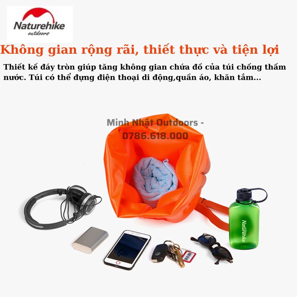 Phao bơi Naturehike 28 lít kết hợp túi khô chống thấm NH17S001G rộng rãi với các khoang chứa khí riêng an toàn khi bơi