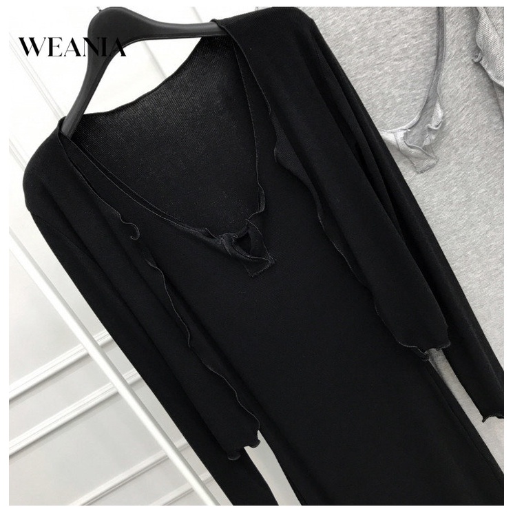 Set Đầm Hai Dây Và Áo Khoác Cardigan Mỏng Thời Trang Gợi Cảm Thanh Lịch Cho Nữ