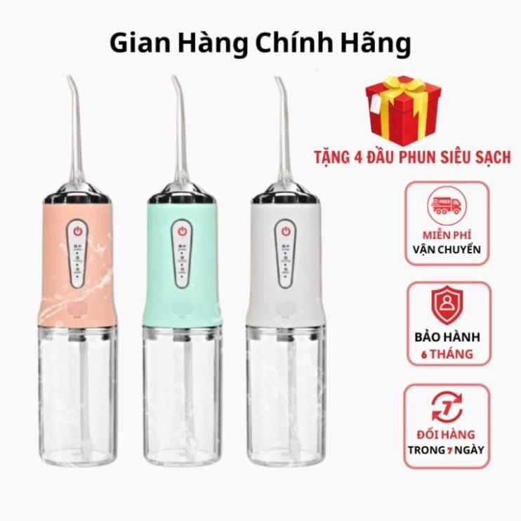 Máy tăm nước cầm tay xiaomi - Tăm nước xịt vệ sinh làm sạch kẽ răng miệng công nghệ Châu Âu, 3 chế độ xịt chuẩn nha khoa