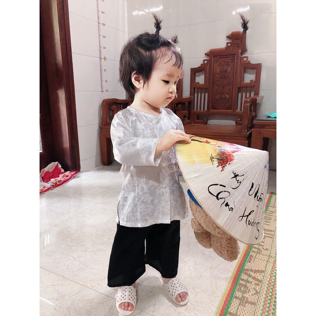 Đồ bà ba cho bé gái thiết kế Xinh Xắn , bộ áo và quần lụa gấm cao cấp mềm mịn, thoáng mát