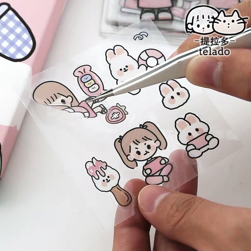Combo 100 tờ Sticker dán sách vở, đồ dùng hình đáng yêu - hộp 1000 hình dán