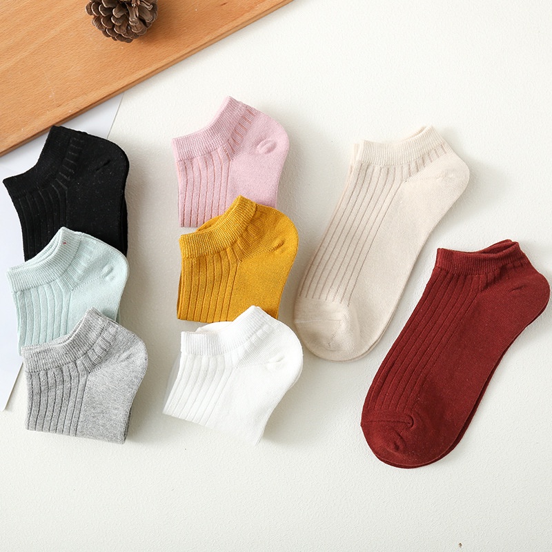 Vớ WAFNHA D109 cotton cổ thấp thoáng khí đơn giản thời trang