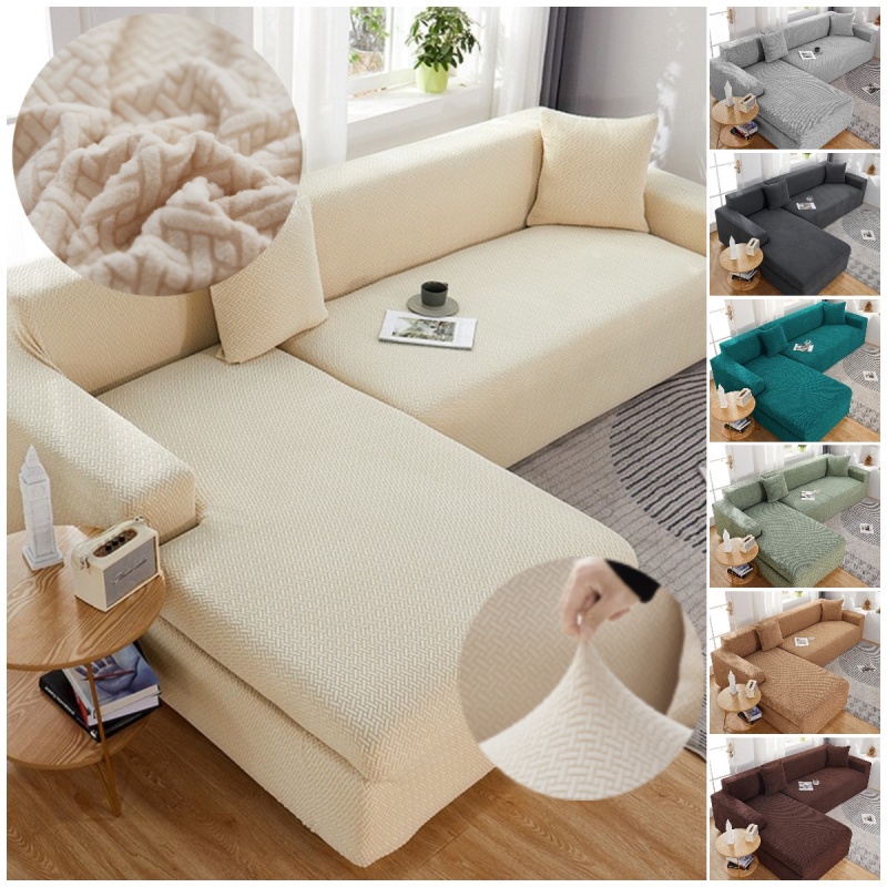 Vỏ bọc ghế sofa chữ L với 1/2/3/4 chỗ ngồi dày dặn co giãn tốt để trang trí nhà cửa