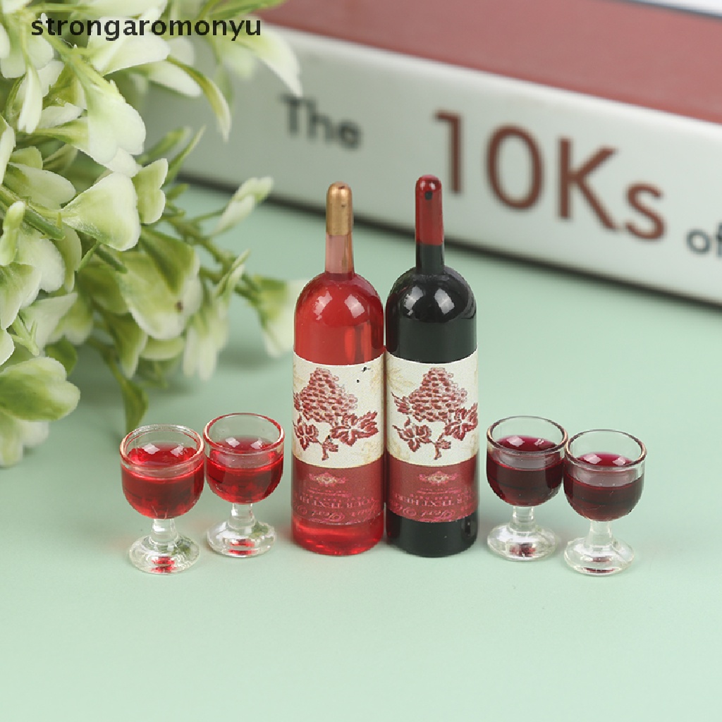 Set 3 Mô Hình Ly Rượu Vang Trang Trí Nhà Búp Bê Tỉ Lệ 1 / 12