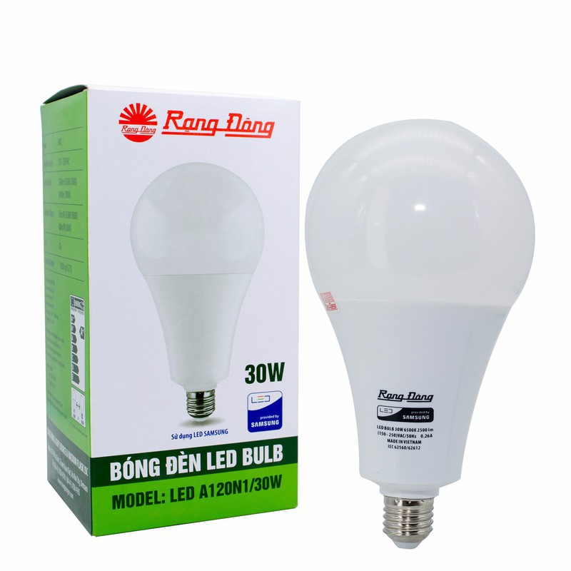 Đèn led Bulb 30W E27 A120N1 Rạng Đông Chip LED SAMSUNG Siêu sáng