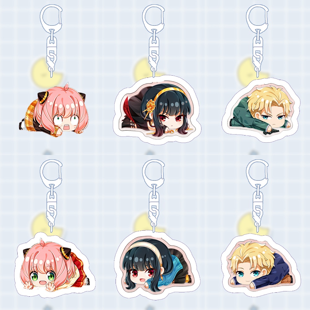 ( NẰM ) Móc khóa in hình SPY X FAMILY GIA ĐÌNH ĐIỆP VIÊN anime chibi mica trong acrylic