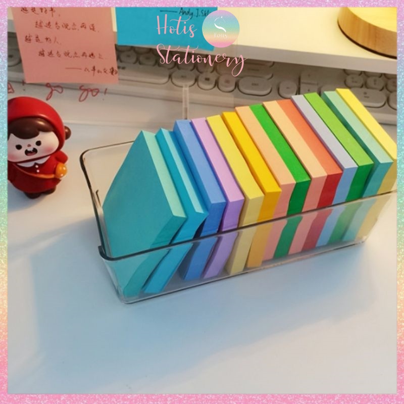 Tệp 90 tờ giấy note, giấy ghi chú Post-it 3M có keo dính, nhiều màu - 7.6x7.6cm