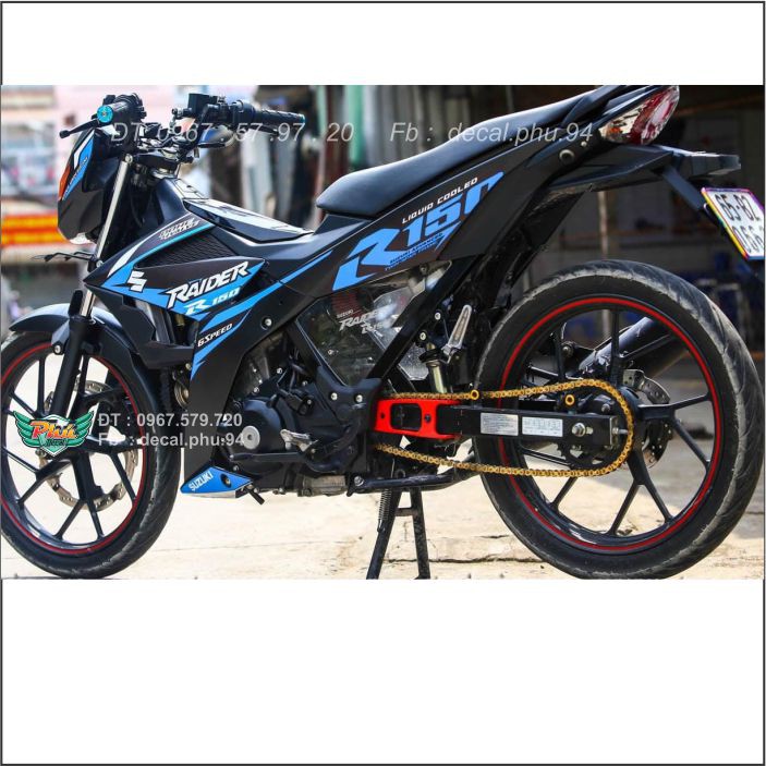 Tem Rời Raider Xanh đen nhám (C)