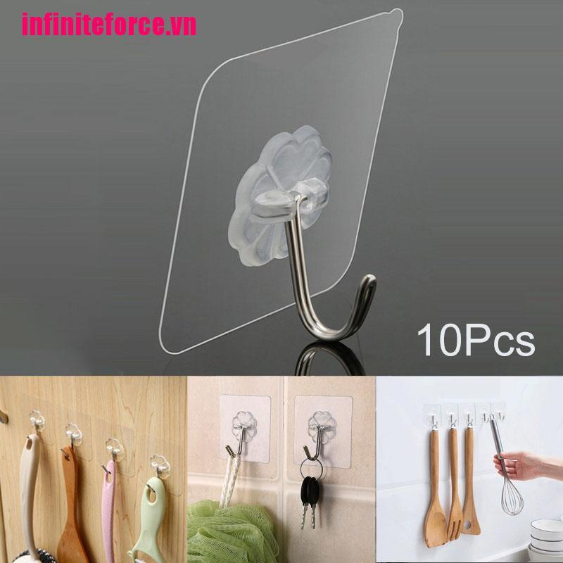 Set 10 móc dán tường trong suốt tiện lợi