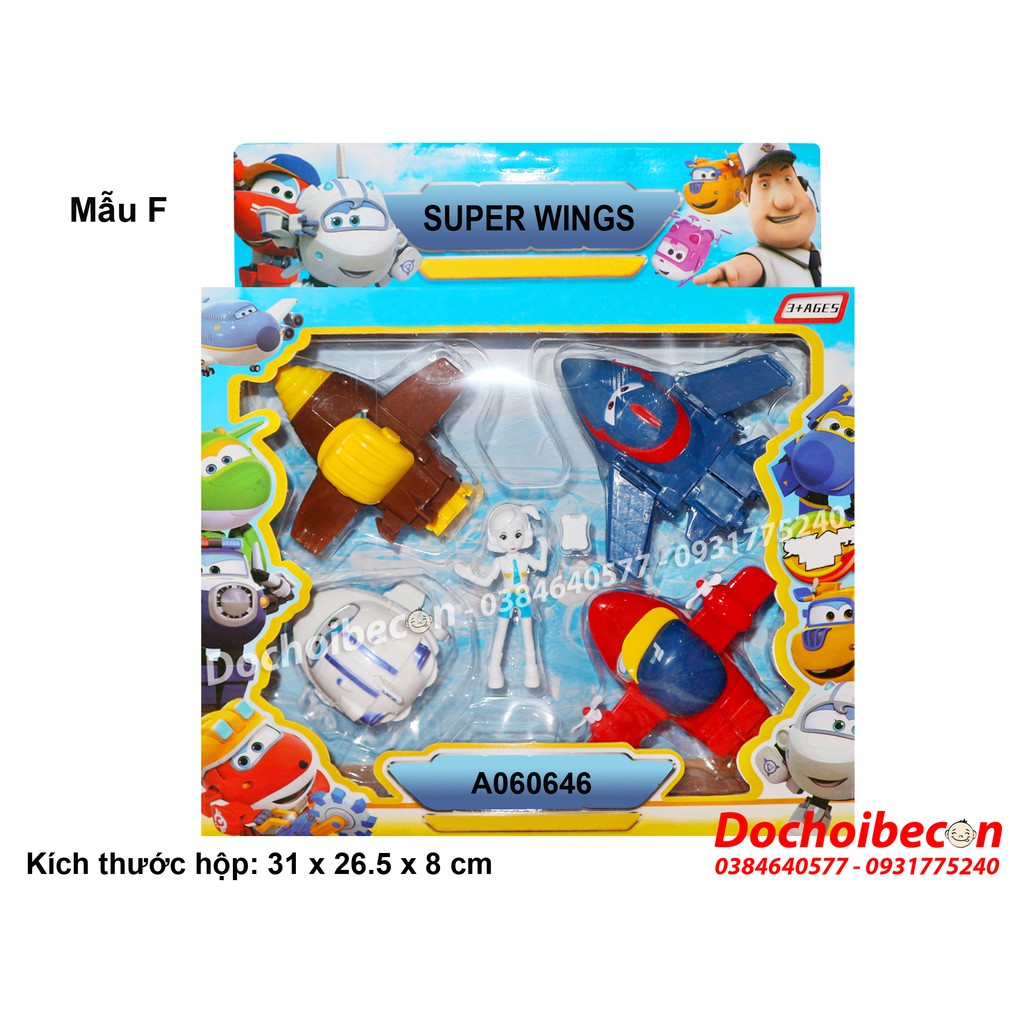 Super Wings - Hộp 5 nhân vật đội bay siêu đẳng Super Wings 2399 - Mẫu A