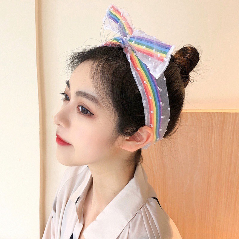 Băng Đô Cài Tóc Màu Cầu Vồng