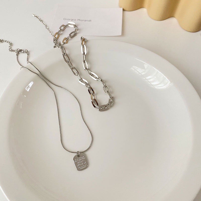 Dây chuyền mặt họa tiết chữ phong cách hip hop thời trang cá tính cho nữ