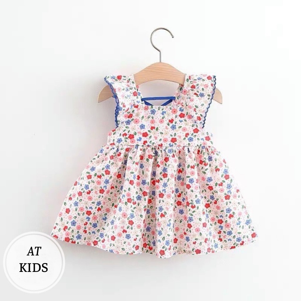 [ĐỒ BÉ GÁI] Quần Áo Trẻ Em Váy Hoa Chấm Bi Cho Bé Gái Từ 8-21 Kg