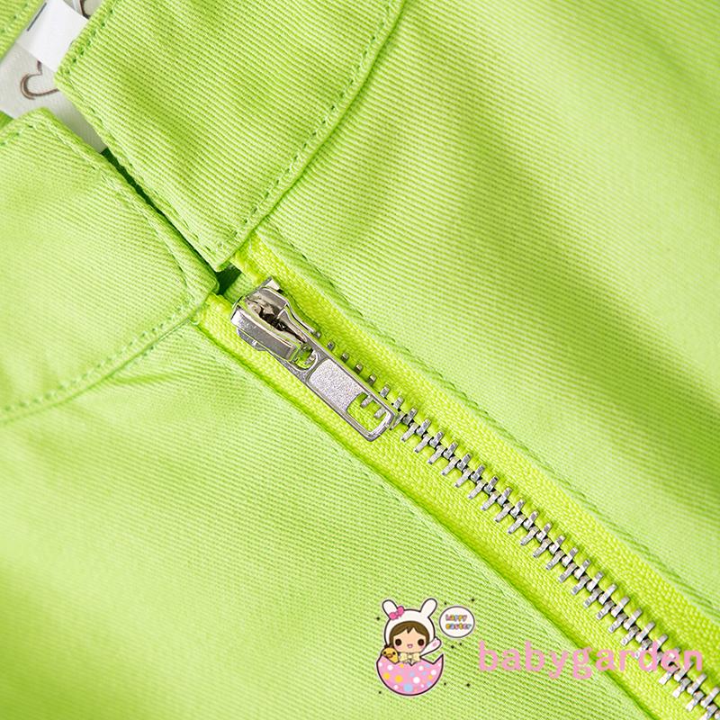 Bộ Áo Liền Quần Tay Cánh Tiên Màu Trơn Có Túi Và Khóa Kéo Cho Bé Gái 1-5 Tuổi