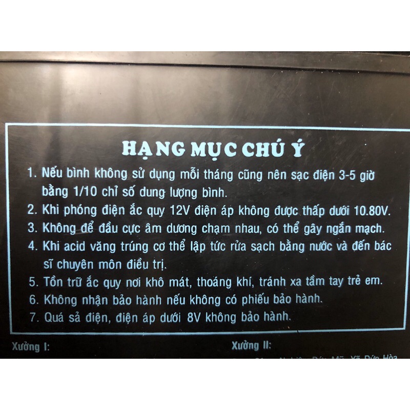 Bình AcQui 12V7AH/20HR Dành Cho Ô Tô Điện Trẻ Em