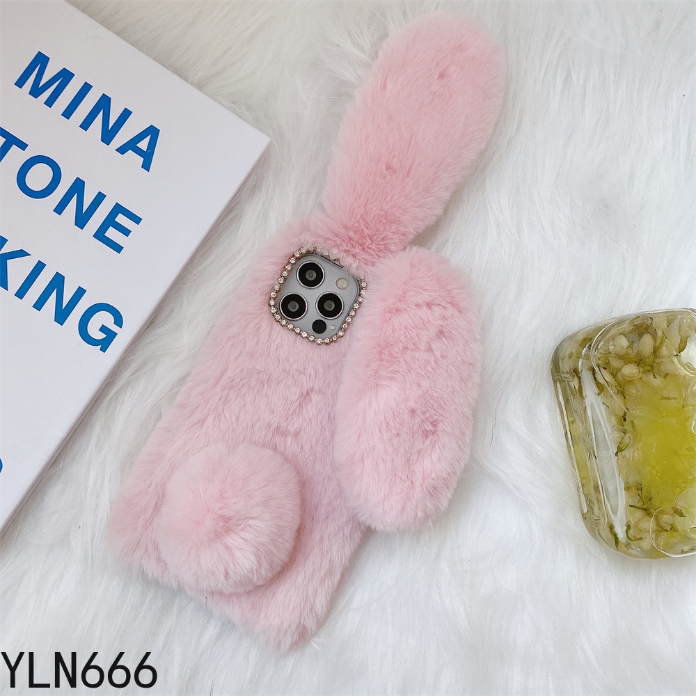 Ốp Điện Thoại Dẻo Bọc Thú Bông Thỏ Giữ Ấm Cho iPhone 14 PRO MAX 13 Pro Max  6 6s 7 8 Plus XS Max XR X 12 Pro Max 11 Pro Max