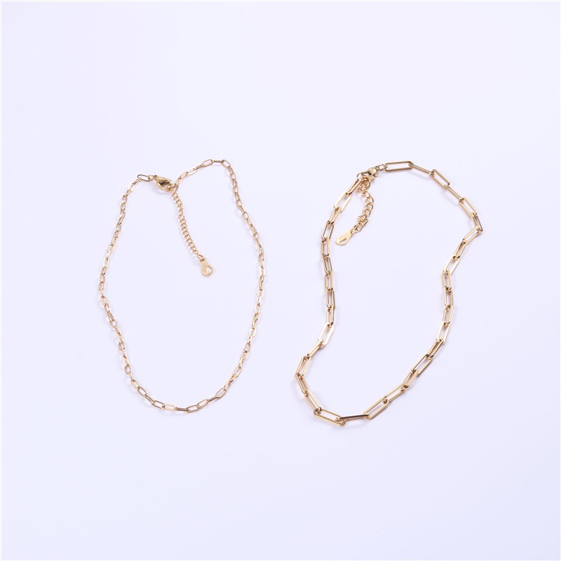 Dây chuyền titan xích chữ nhật rỗng hẹp trơn không gỉ C10