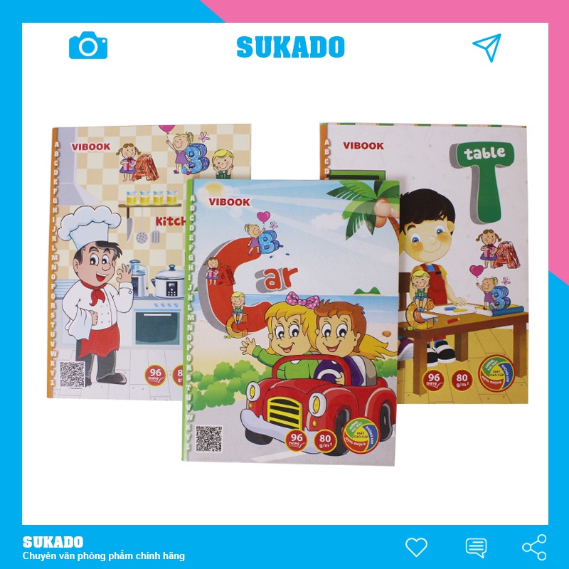 Tập học sinh 96 trang 4 ô ly ABC định lượng dày 80gsm SUKADO