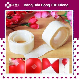 Băng keo dán bóng bay chuyên dụng cuộn 100 miếng dán