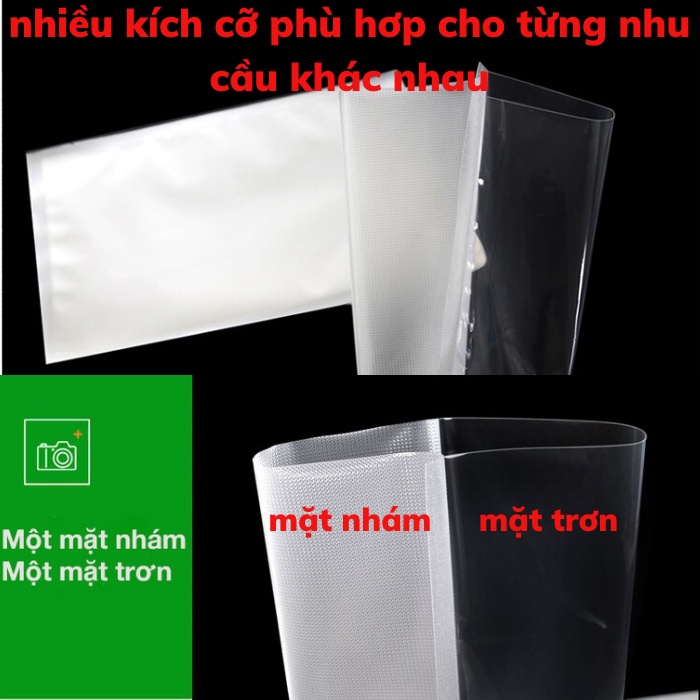 Túi hút chân không một mặt nhám, Cuộn và túi đựng thực phẩm 1 mặt nhám, hàng cao cấp, An toàn, có đầy đủ kích thước