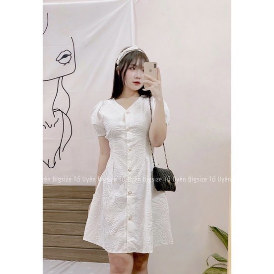 (T.U Bigsize 50-80kg) Váy Xốp Sơ Mi Phong Cách Ngọt Ngào #57 Có Chun Sau