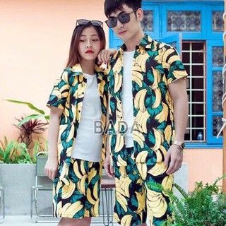 Bộ quần áo đi biển hình hoa quả freesize cho nam nữ siêu đẹp