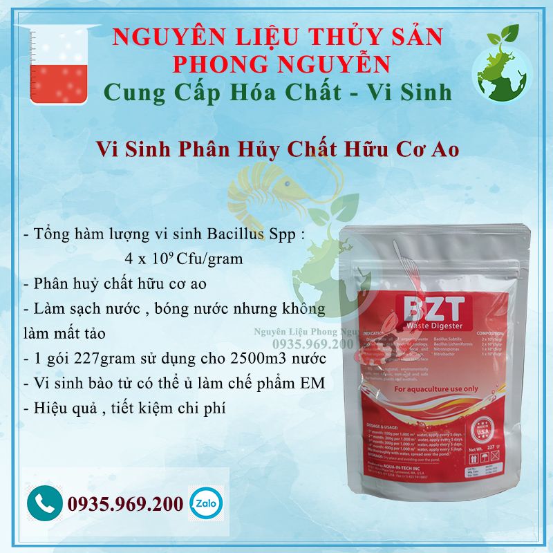 Vi sinh phân huỷ chất hữu cơ - khử mùi hôi hồ cá Koi , cá cảnh # vi sinh BZT đỏ 227gram
