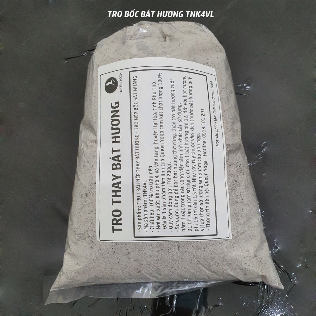 Tro Bốc Bát Hương - Tro Trấu Nếp Thay Bát Hương Bát Nhang Gói 200gr Mã TNK4VL