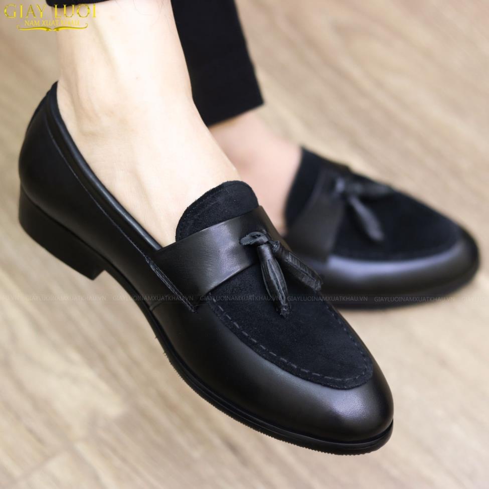 Giày da nam SALE SIÊU RẺ kiểu dáng hàn quốc , kết hợp da lộn đính chuông da. 🛎