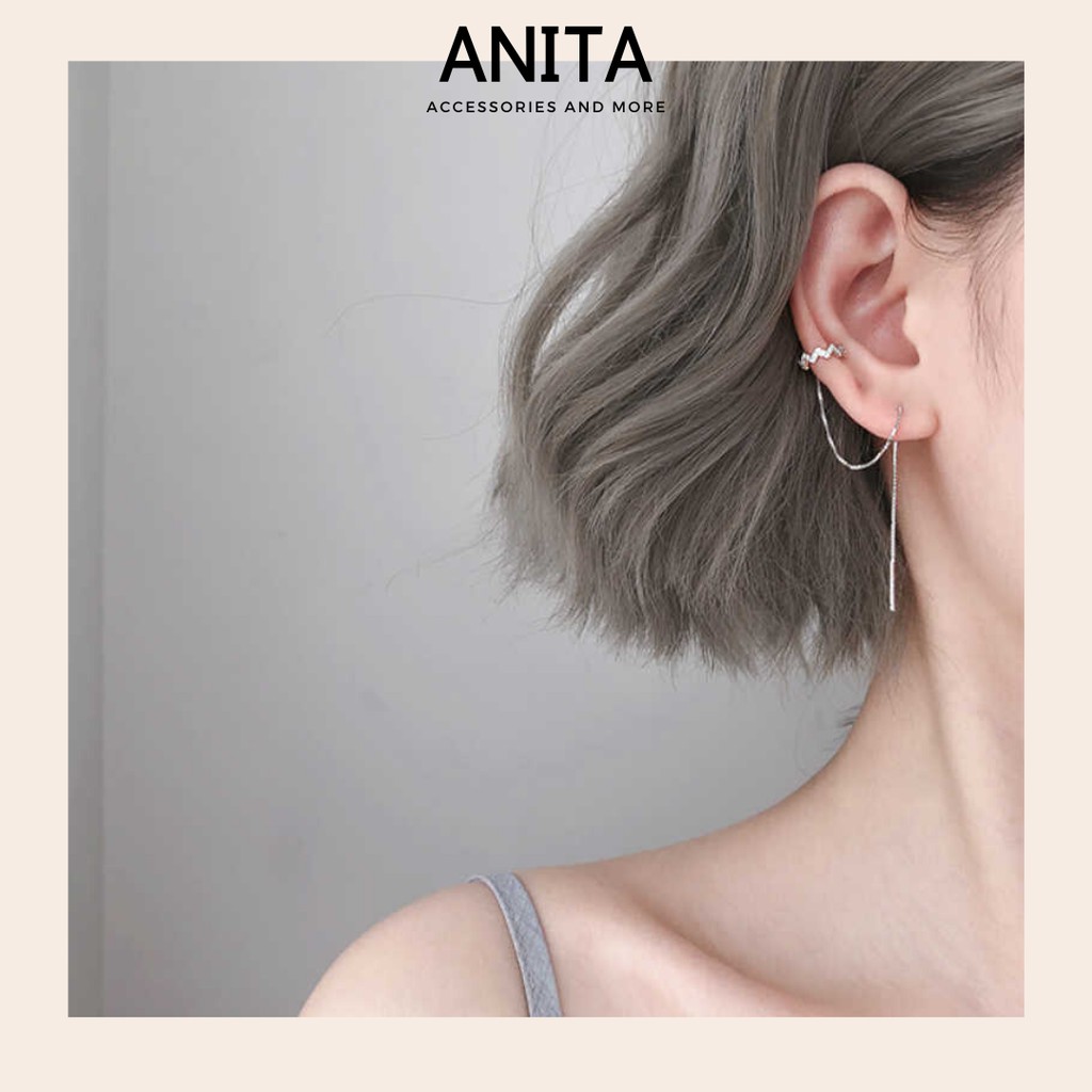 Khuyên vành tai Anita - [6 MẪU] Bông vành tai Hàn Quốc dáng dài cá tính E387