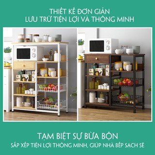 [Hàng có sẵn]Tủ bếp/Kệ lò vi sóng,gia vị 4 tầng đa năng