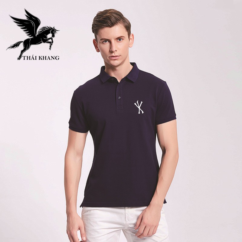 Áo thun nam polo trơn cotton 100% ngắn tay cực sang trọng lịch lãm loại áo thun nam có cổ nam NY