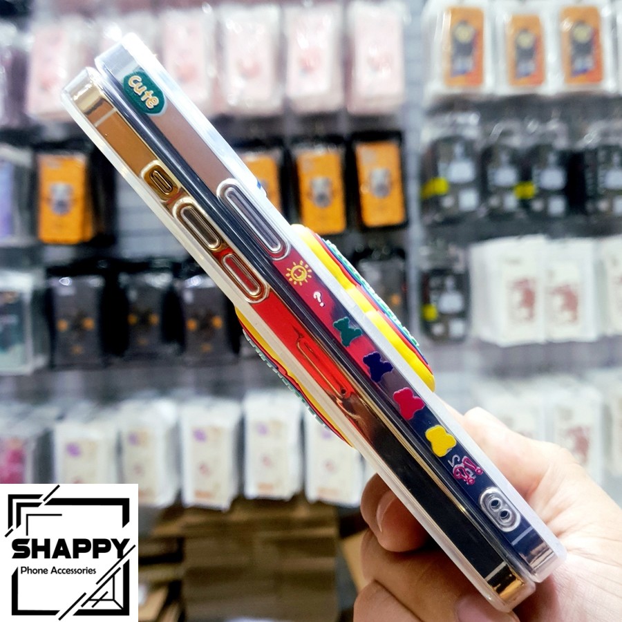 Ốp Lưng IPhone Gấu Hỏi Silicon Viền Vuông Các Dòng 7Plus/8Plus/X/XS/XsMax/11/11ProMax/12ProMax [Shappy Shop]