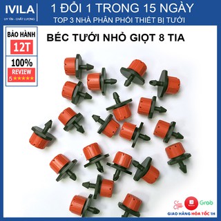 Béc tưới nhỏ giọt 8 tia - Đầu tưới điều chỉnh được lưu lượng - Tưới gốc cây bán kính 20-30cm