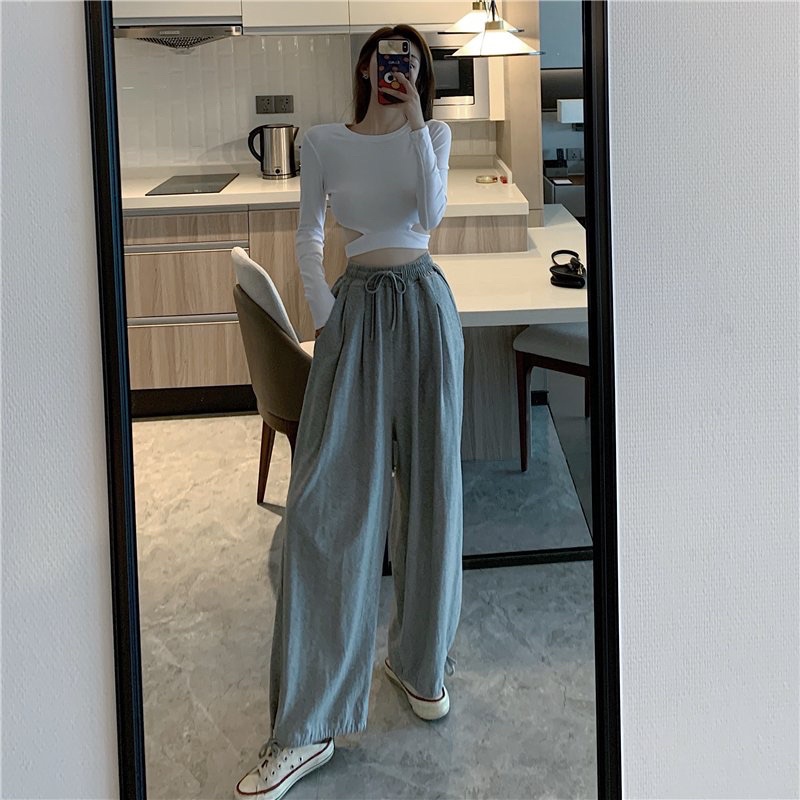 Áo Croptop Khoét Eo Full Đen Trắng Ghi by Hạ Linh Store