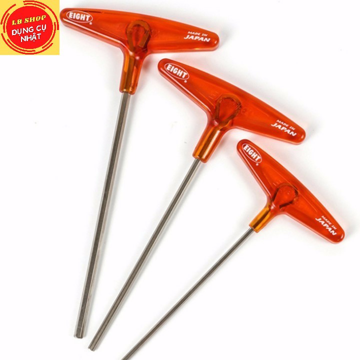 Lục giác chữ T Nhật Eight - Tay vặn chữ T đầu lục giác các cỡ 018-2H, 3H, 4H, 5H, 6H Made in Japan