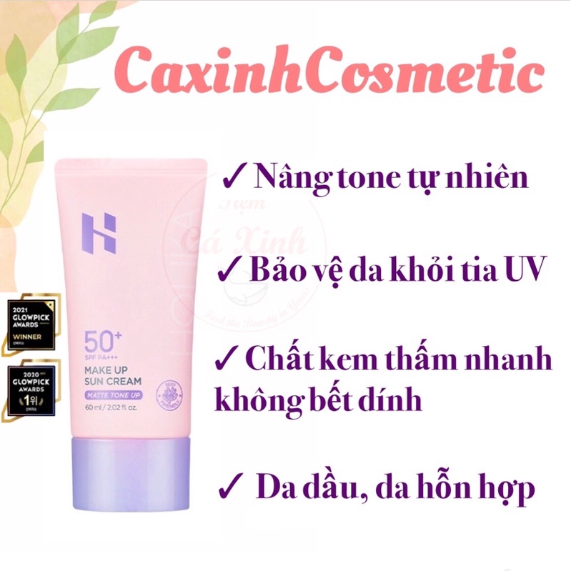 Kem chống nắng trang điểm Make Up Sun Cream Holika Holika SPF50+/PA+++ có bill phía sau