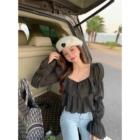 ÁO BÁNH BÈO TAY DÀI BO NHÚN | BigBuy360 - bigbuy360.vn