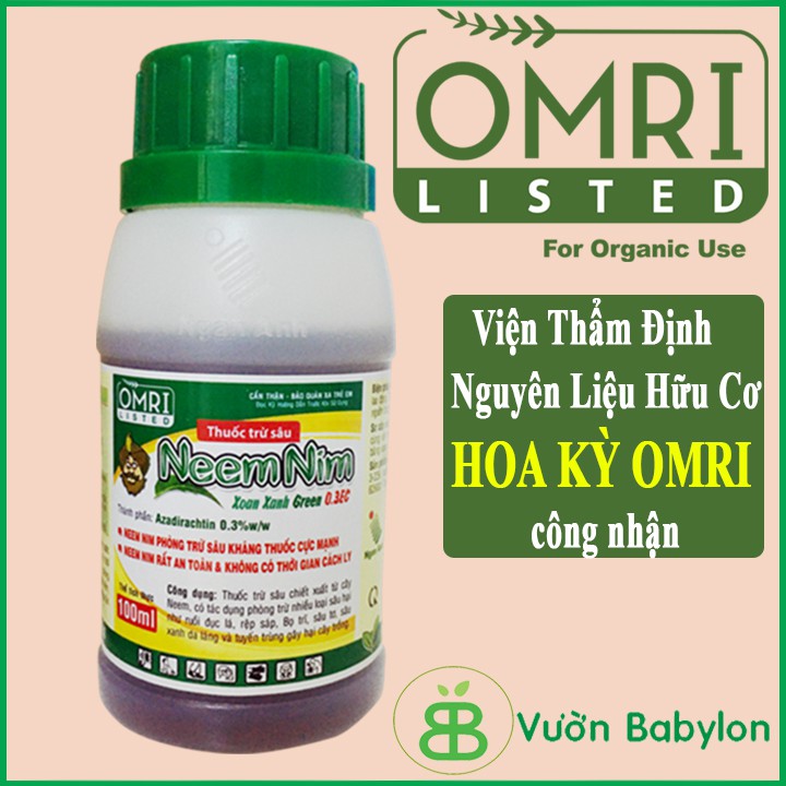 Dầu Neem Nim Hữu Cơ Phòng Trừ Các Loại Sâu Rệp (NeemNim 100ml)