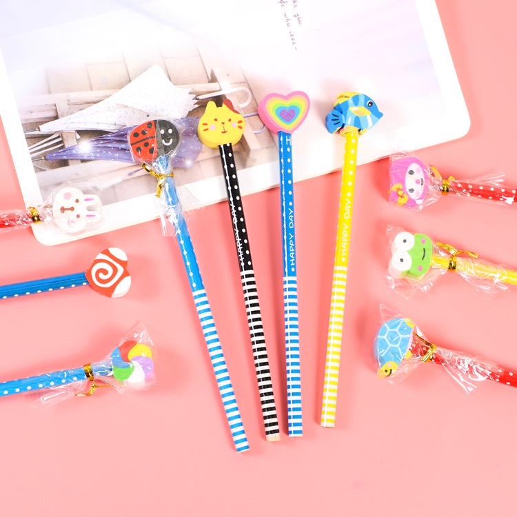 🍉Bút Chì Kèm Tẩy Đáng Yêu - Bút Chì Gỗ Ngộ Nghĩnh Cho Bé DUASHOP