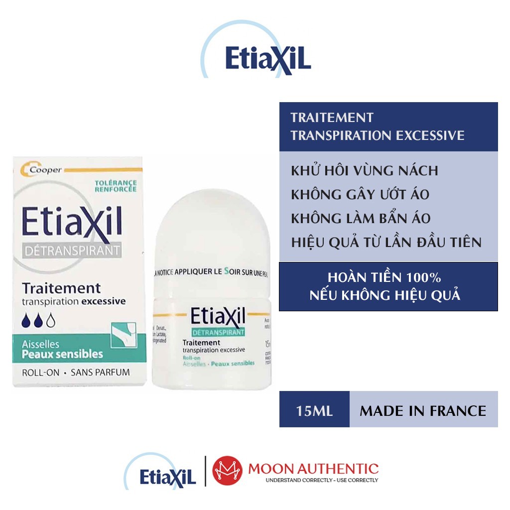 Lăn Khử Mùi Etiaxil Pháp - hỗ trợ giảm Mùi , Mồ Hôi Hiệu Quả - 15ml Mẫu mới