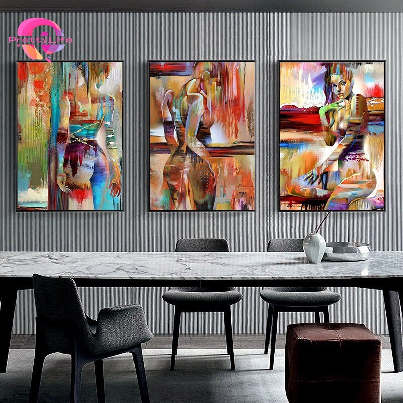 Bộ tranh đính đá 5D họa tiết cô gái độc đáo DIY 30x40cm